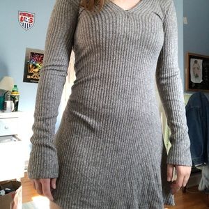 gray sweater dress